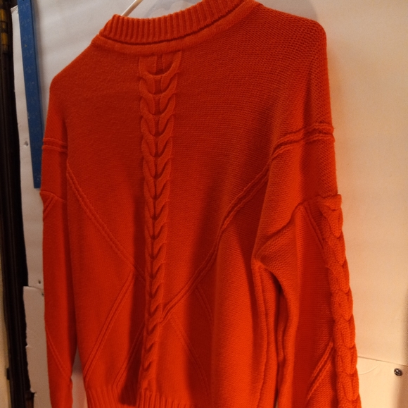 Cabi Mock Neck Cardigan Medium Long Sleeves Orange Botton Down Sweater Preppy - Picture 6 of 15